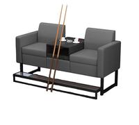 KIBONCY Modern Light Luxury Billiard Spectator Sofa, Couch with Metal Stand & Comfortable Backrest, Waterproof & Stain-Resistant PU Leather(A)