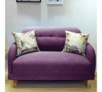 KIBONCY Modern Linen Fabric Mini Sofa Couch 2-Seater Love Seat with Backs and Natural Wood Legs Loveseat, Style for Living Room, Bedroom(4,1.5m)