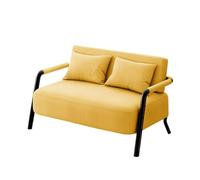 KIBONCY Modern Metal Frame 2 Seater Loveseat, Multi-Color Linen Upholstered Small Sofa Couch for Living Room Bedroom Office Rest Area(D,105cm)