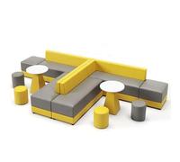 KIBONCY Modern Modular Curved Sofa Set, Modular Sectional Sofa, Combination Couch for Office Reception Area, Lounge, Waiting Room(4)