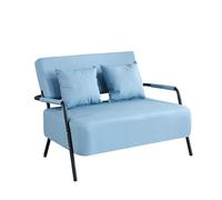 KIBONCY Modern Nordic Style 2 Seater Loveseat Sofa, Wear Resistant PU Leather Couch with Adjustable Backrest Cushions, Decor Furniture for Small Living Room(B,125x65x74cm)