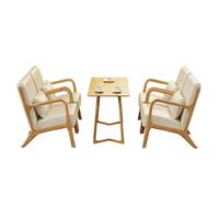 KIBONCY Modern Nordic Style Upholstered Sofa & Coffee Table Set, 2-4-Seater Reception Lounge Furniture for Business Office, Western Restaurant, Cafe, Hotel Lobby(5)