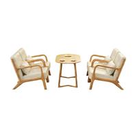 KIBONCY Modern Nordic Style Upholstered Sofa & Coffee Table Set, 2-4-Seater Reception Lounge Furniture for Business Office, Western Restaurant, Cafe, Hotel Lobby(4)