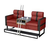 KIBONCY Modern Pool Hall Booth Sofa with Side Table, Integrated Storage & Cup Holder Design, High-Density Foam Upholstered Lounge Seating for Billiard Club(C)