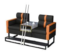 KIBONCY Modern Pool Hall Booth Sofa with Side Table, Integrated Storage & Cup Holder Design, High-Density Foam Upholstered Lounge Seating for Billiard Club(B)
