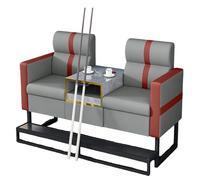 KIBONCY Modern Pool Hall Booth Sofa with Side Table, Integrated Storage & Cup Holder Design, High-Density Foam Upholstered Lounge Seating for Billiard Club(D)