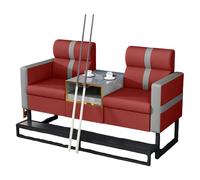 KIBONCY Modern Pool Hall Booth Sofa with Side Table, Integrated Storage & Cup Holder Design, High-Density Foam Upholstered Lounge Seating for Billiard Club(E)