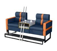 KIBONCY Modern Pool Hall Booth Sofa with Side Table, Integrated Storage & Cup Holder Design, High-Density Foam Upholstered Lounge Seating for Billiard Club(I)