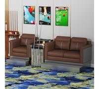 KIBONCY Modern Room Billiard Sofa Set, Thick Cushioned PU Leather Spectator Seating with Attached Side Cabinet Table, Custom Color Pool Hall Watching Chair for Home(C)