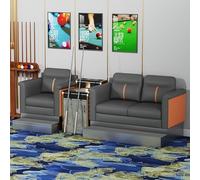 KIBONCY Modern Room Billiard Sofa Set, Thick Cushioned PU Leather Spectator Seating with Attached Side Cabinet Table, Custom Color Pool Hall Watching Chair for Home(B)