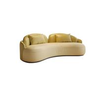 KIBONCY Modern Sectional Sofa Set for Living Room Curved Design with Premium Leather, Comfortable Couch for,Home Reception Office(F)