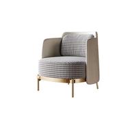 KIBONCY Modern Single Soft Sofas for Living Room Mid Century Accent Chairs,Upholstered Chair for Bedroom with Golden Metal Legs(A)