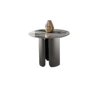 KIBONCY Modern Slate Round Coffee Table Set, Designer Nesting Tables for Small Apartment Living Room(C-50cm)