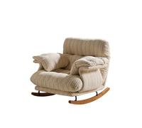 KIBONCY Modern Upholstered Rocking Chair with Ottoman, Comfy Chenille Fabric Glider Rocker Oversized with for Nursery & Living Room(C)