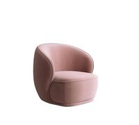KIBONCY Modern Velvet Barrel Accent Chair, Upholstered Curved Armchair Single Reading Sofa, High Density Sponge Leisure Lounge for Living Room Bedroom Salon(D)