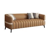 KIBONCY Modern Vertical Channel Tufted Faux Leather Loveseat Sofa,Upholstered Accent Couch, Small Space Living Room Furniture for Apartment(A,182cm)