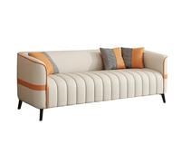 KIBONCY Modern Vertical Channel Tufted Faux Leather Loveseat Sofa,Upholstered Accent Couch, Small Space Living Room Furniture for Apartment(C,65cm)