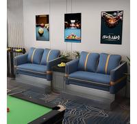 KIBONCY Modern Vertical Tuft Billiard Spectator Sofa Pack, PU Leather Pool Hall Watching Chair with Stainless Steel Footrest & Integrated Storage Side Table(L)