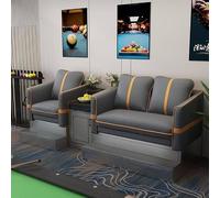 KIBONCY Modern Vertical Tuft Billiard Spectator Sofa Pack, PU Leather Pool Hall Watching Chair with Stainless Steel Footrest & Integrated Storage Side Table(F)