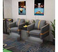 KIBONCY Modern Vertical Tuft Billiard Spectator Sofa Pack, PU Leather Pool Hall Watching Chair with Stainless Steel Footrest & Integrated Storage Side Table(B)