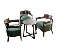 KIBONCY Modern Wooden Armchair & Coffee Table Set, Ergonomic Upholstered Water-Resistant Cushions for Living Room Reading(2)