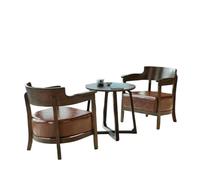 KIBONCY Modern Wooden Armchair & Coffee Table Set, Ergonomic Upholstered Water-Resistant Cushions for Living Room Reading(8)