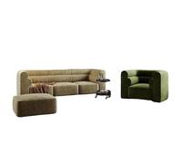 KIBONCY Modular Boucle Sectional Sofa - Armless Component Customizable L-Shaped Couch Upholstered Armchair for Living Room(F)