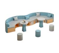 KIBONCY Modular Curved Sofa with Solid Wood Frame, Space Saving Curved Sofa Bookcase Combination Furniture, for Bedroom Living Room Office(H)