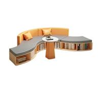 KIBONCY Modular Curved Sofa with Solid Wood Frame, Space Saving Curved Sofa Bookcase Combination Furniture, for Bedroom Living Room Office(C)