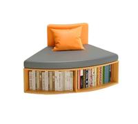 KIBONCY Modular Curved Sofa with Solid Wood Frame, Space Saving Curved Sofa Bookcase Combination Furniture, for Bedroom Living Room Office(A)