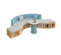 KIBONCY Modular Curved Sofa with Solid Wood Frame, Space Saving Curved Sofa Bookcase Combination Furniture, for Bedroom Living Room Office(J)