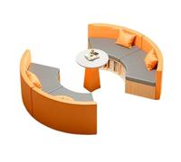 KIBONCY Modular Curved Sofa with Solid Wood Frame, Space Saving Curved Sofa Bookcase Combination Furniture, for Bedroom Living Room Office(E)