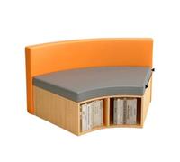 KIBONCY Modular Curved Sofa with Solid Wood Frame, Space Saving Curved Sofa Bookcase Combination Furniture, for Bedroom Living Room Office(B)