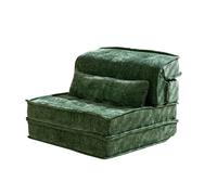 KIBONCY Modular Floor Sofa, Chenille Tufted Armless Chair for Living Room Stackable Cushion, Convertible Sleeper for Small Spaces(D)