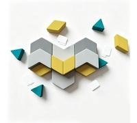 KIBONCY Modular Geometric Foam Sofa Blocks, Multi-Shape Splicing Fabric Stool, Interlocking Combination Ottoman Seat for Office Lobby Reception Area(B)