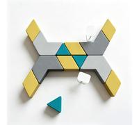 KIBONCY Modular Geometric Foam Sofa Blocks, Multi-Shape Splicing Fabric Stool, Interlocking Combination Ottoman Seat for Office Lobby Reception Area(A)