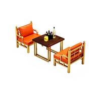 KIBONCY Modular Gold Sofa Set, Orange Upholstery, Frame Lounge, High-Density Foam Cushions, L-Shaped,for Bars, KTVs, and Lounges(B)