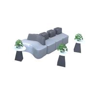 KIBONCY Modular Office Sofa Set Modern Curved, Sectional Couch with High-Density Foam or Collaborative Workspaces and Lounges(A)