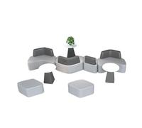 KIBONCY Modular Office Sofa Set Modern Curved, Sectional Couch with High-Density Foam or Collaborative Workspaces and Lounges(B)