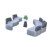 KIBONCY Modular Office Sofa Set Modern Curved, Sectional Couch with High-Density Foam or Collaborative Workspaces and Lounges(E)