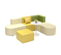 KIBONCY Modular Reception Sofa, Flexible Combination Waiting Lounge Couch, Waterproof Leather Spliced Sectional with Anti-Scratch Base Feet, for Office