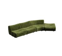 KIBONCY Modular Sectional Sofa, Customizable Teddy Fleece Couch Curved, Space-Saving for Apartment Living(N)