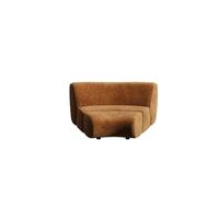 KIBONCY Modular Sectional Sofa, Customizable Teddy Fleece Couch Curved, Space-Saving for Apartment Living(F)