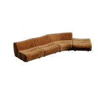 KIBONCY Modular Sectional Sofa, Customizable Teddy Fleece Couch Curved, Space-Saving for Apartment Living(O)