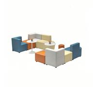 KIBONCY Modular Sectional Sofa, L-Shaped Couch, Multi-Color Soft Set PU Leather Upholstered for Office Waiting Room and Classroom Furniture(2.2x3.0m)