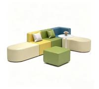 KIBONCY Modular Sectional Sofa, L-Shaped Couch, Multi-Color Soft Set PU Leather Upholstered for Office Waiting Room and Classroom Furniture(2.9x1.6m)