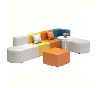 KIBONCY Modular Sectional Sofa, L-Shaped Couch, Multi-Color Soft Set PU Leather Upholstered for Office Waiting Room and Classroom Furniture(2.2x3.2m)