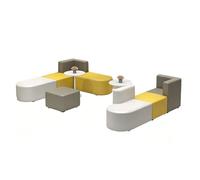 KIBONCY Modular Sectional Sofa, L-Shaped Couch, Multi-Color Soft Set PU Leather Upholstered for Office Waiting Room and Classroom Furniture(3.0x2.5m)