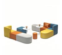KIBONCY Modular Sectional Sofa, L-Shaped Couch, Multi-Color Soft Set PU Leather Upholstered for Office Waiting Room and Classroom Furniture(1.8x3.0m)