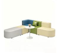 KIBONCY Modular Sectional Sofa, L-Shaped Couch, Multi-Color Soft Set PU Leather Upholstered for Office Waiting Room and Classroom Furniture(2.8x1.6m)